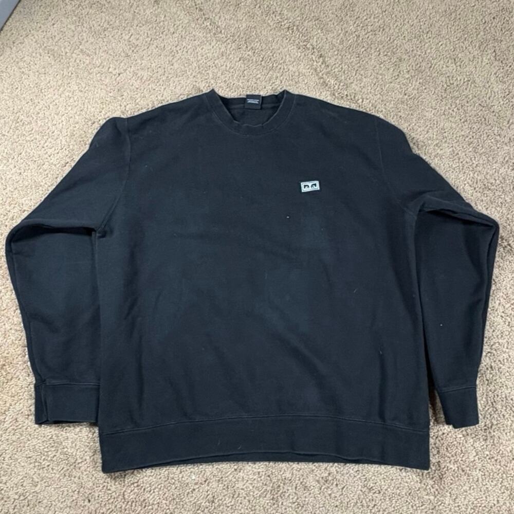 Vintage Y2K Obey Sweatshirt Black Mens Size XL Crewneck‎ Logo Patch